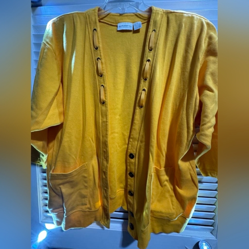 Vintage Liz Claiborne 3X Yellow Cardigan